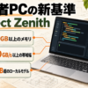 Project Zenithの開発者PC、64GB以上のメモリ、250GB/s以上の帯域幅、30B超のローカルモデルを示すアイキャッチ