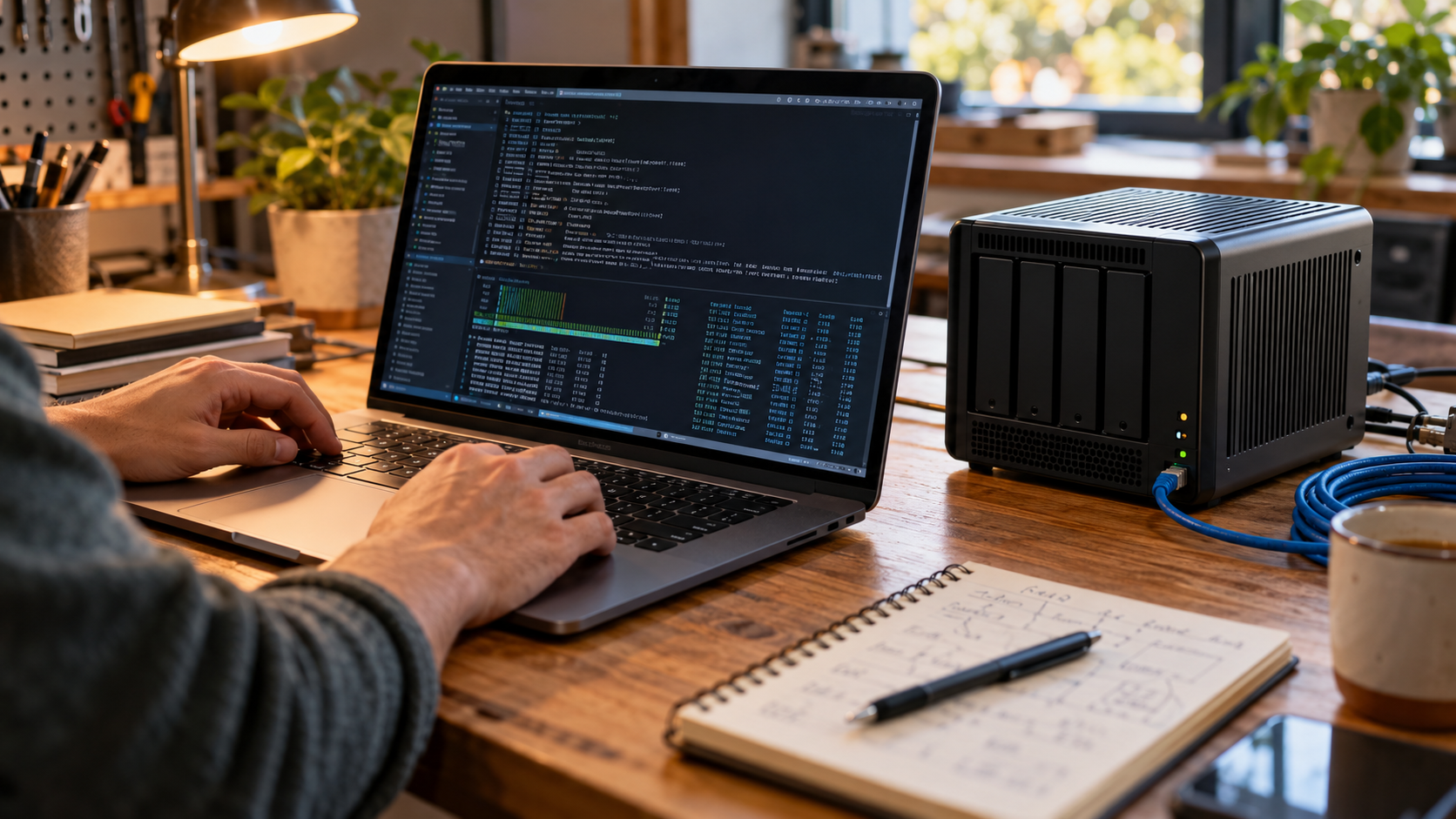 ノートPCでローカルの開発用コンテナを起動するエンジニア