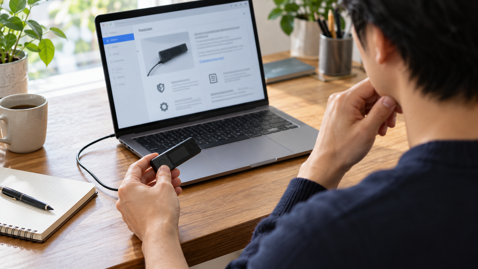 ハードウェアウォレットの初期設定を始める前に公式サポート情報を確認する利用者