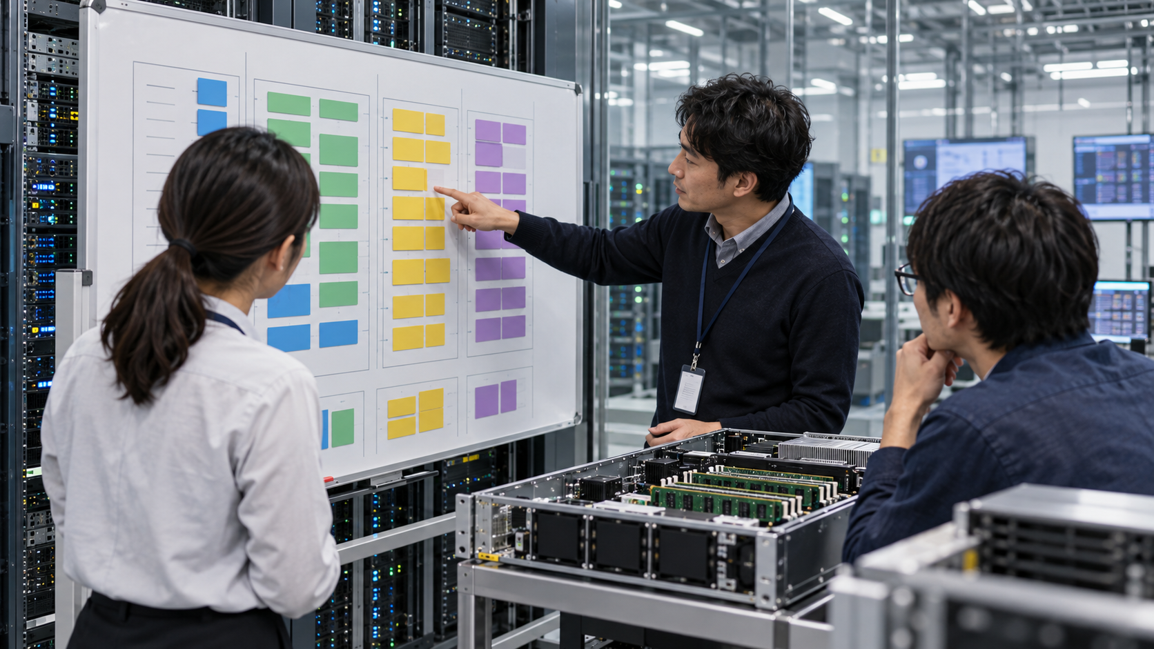 AIインフラの計算、メモリ、ストレージ容量を確認する運用チーム