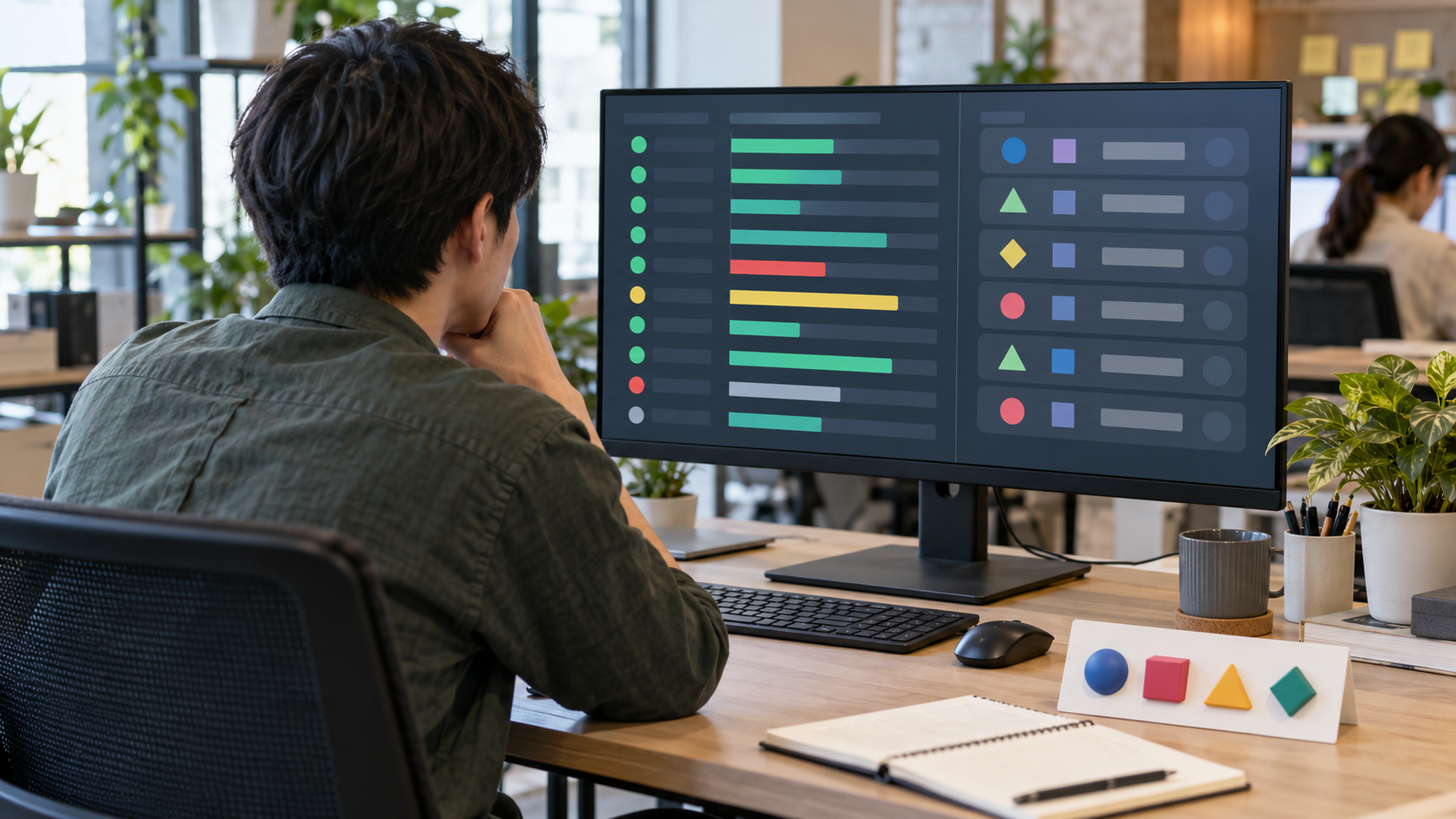 テスト用の合成データで統合テスト結果を確認する開発者